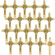 diyalo Miraculous Medal/St. Benedict/Crucifix Cross Charms Pendant for DIY Rosary Necklace Jewelry Making Prayer Beads Part