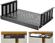 Freejia Adjustable Under Desk PC Mount for Small Form Factor SFF Computers and PCs, Product Using Space 17.3" x H 4" x D 12", Compatiblet with PlayStation 4, PS4 Slim, PS4 Pro for Under Desk Gaming