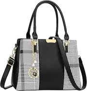 KKXIU 3 Zippered Compartments Purses and Handbags for Women Top Handle Satchel Shoulder Ladies Bags
