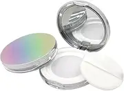 Baluue 2pcs Box Empty Loose Powder Box Refillable Makeup Powder Cases Compact Design for Travel Leakage Ultra Thin for Daily Use and Outdoor Activities