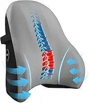 Memory Foam Seat Waist Pillow, for Office Chair, Car, Game Chair Lower Back Pain Relief and Improve Posture Lumbar Support Pillow, Grey