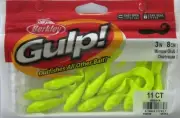 BERKLEY GULP! 3" Minnow Grub (11/Ct Pack) - Chartreuse