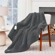 Heated Blanket Electric Throw 50"X60" Soft Double Sided Sherpa Heating Blanket w