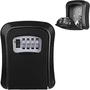 WELYOURS Wall Mounted Key Safe - Combination Security Lock Box, Waterproof Key Storage for Outdoor, Garage, School Spare House, Black