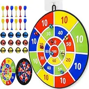 Dart Board for Kids, 29-Inch Foldable Game Set, 12 Soft Darts