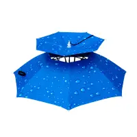 在飛比找樂天市場購物網優惠-雨傘帽 雙層防風防雨釣魚傘帽頭戴式雨傘防曬折疊頭頂雨傘帽戶外
