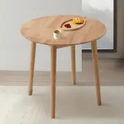 100cm Round Wooden Dining Table for Kitchen Cafe Restaurant - Natural Wood