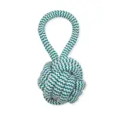 Mammoth Flossy Chews Extra Fresh Monkey Fist Dog Toy w/ Handle Medium 9.5cm