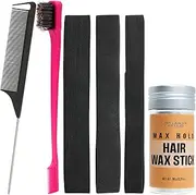 STUDIO LIMITED Hair Wax Stick Max Hold 2.7oz/76g (6 Pcs Set(Wax/brush/Melting Band/Comb))
