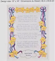 Cross Stitch Stars Ribbons Twinkle Twinkle Baby Birth Chart OOP Pattern VIntage