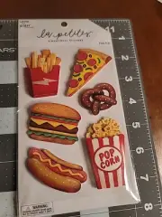 The Paper Studio JUNK FOOD SNACKS PIZZA FRIES Stickers La Petite ST3