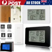 Digital LCD Indoor & Outdoor Weather Station Clock Thermometer Wireless Sensor