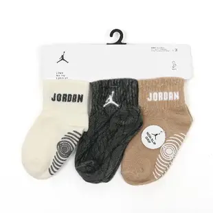 Nike 寶寶襪 Jordan Lightweight 短襪 奶茶色 灰 嬰兒襪 3雙入 JD2423051TD-002