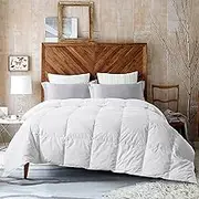 RAJVEER TEXTILE Microfiber Comforter Super Soft All Season-600 GSM Lightweight 6 Corner Ties Premium Quality Goose Down Comforter- King(102" X 90") Colour-White