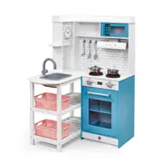Plum Penne Pantry Wooden Corner Kitchen with Fridge � Berry Blue