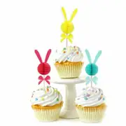 Bunny Rabbit Honeycomb Cupcake Picks 12pk