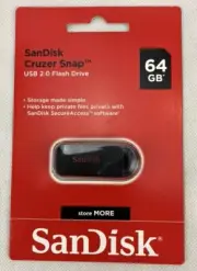 SanDisk Cruzer Snap 64GB Flash Drive USB 2.0 Thumb Memory Storage Buy More Save