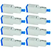 8 Pcs 5dB SC UPC Connector Fiber Optic Optical Single Mode Attenuator Metal Blue