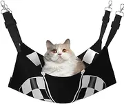 EdWal Black White Formula Checkered Flags Pattern print Soft Sleeping Hammock Cat Hammock for Cage Hanging,Pet Hammock Bed Adjustable for Small Animals