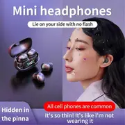 Mini Invisible Sleep Earbuds Bluetooth 5.3 HiFi Stereo Earphones Low Latency Wireless Earbuds with Mic for Work,Music A Skin Color