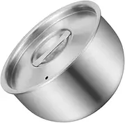 FUNOMOCYA 1Pc O Shape Stainless Steel Stew Bowl with Lid Food Container for Soup for Home Cooking Camping and Family Gatherings