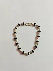 Handmade Pure Silver Lord Krishna LADDU GOPAL Necklace Tulsi Mala Black F/S