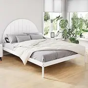 Artiss Queen Platform Bed Frame with Headboard, Wooden Timber Frames Beds Base Bedroom Room Decor Home Furniture White with Slat Support Under Bed Storage,for Kids Adult, Easy Assembly