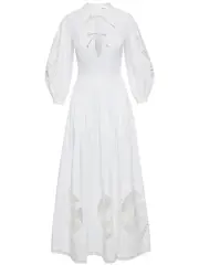 [Oscar de la Renta] Balloon Sleeve Cactus Applique Dress