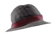 Dolce & Gabbana Linen Blend Grey Plaid Bucket Hat-Adult M