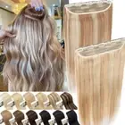 CLEARANCE THICK Clip in Human Hair Extensions One Piece Lowlight 3/4 Full Head