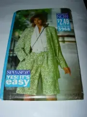 WOMENS UNCUT BUTTERICK 5968 Sewing Pattern SHORT JUMPSUIT JACKET SIZE 12 14 16