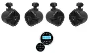 Rockville RGHR2 Marine Bluetooth Receiver, USB+Remote+4) 6.5" Wakeboard Speakers