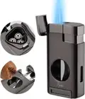 PIPITA Torch Lighter 3 Jet Flame Refillable Butane Gas Lighter with Punch Metal