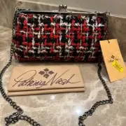 Patricia Nash clutch purse $129. NWT. Red and Black plaid