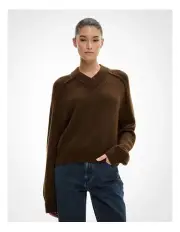 [Witchery] High V Knit Jumper in Cocoa