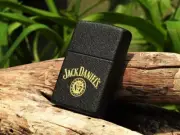 Zippo Lighter - Jack Daniels Swing Logo - Old No. 7 - Black Crackle - 236JD 324
