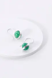 Emerald Sterling Silver Drop--GRE-EMERALD-S20