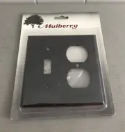 Mulberry Wall Switch Plate Cover Black Textured Light Outlet Toggle Duplex NEW!