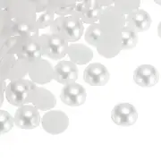 300pcs Flatback Pearls 12mm ABS Plastic Half Round Dome Pearls, White