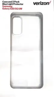Verizon Galaxy S20 5G UW Clarity Case & Blue Light Screen Protector - Clear