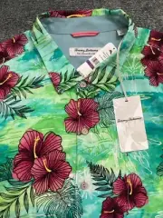 Tommy Bahama Veracruz Cay Fresco Blooms Camp Shirt Spectra Green Men’s XXL - NEW