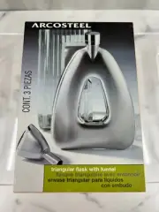 Arcosteel Triangular Flask with Funnel Stainless Steel 4 fl. oz