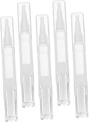 [ABOOFAN] 5pcs Refillable Twist Pens for Nail Oil Lip Gloss and Serum Transparent Applicator Brush for Cuticle Oil Makeup and Foundation Compact Beauty Tool for Travel and Salon Use