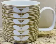 Orla Kiely Olive Stem Scribble Coffee Mug / Tea Cup Set Of 4 New