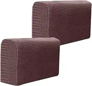 ULDIGI Sofa Armrest Covers 2pcs Universal Stretch Covers Dark Coffee Arm Rest Protectors Sofa Armrest Towels Simple Style for Home Decor