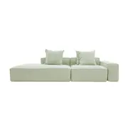 [James Lane] Riley Linen Oatmeal Modular Sofa - 1x Arm, 1x Armless, 1x Left Terminal