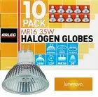 10 x 12V 35W MR16 Gu5.3 Halogen Light Lamp Globes Bulbs 38 Degree Beam Dimmable