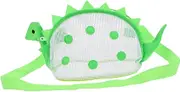 Baluue Large Dinosaur Beach Mesh Bag For Kids Shell Collecting Bag With Zipper And Clear View For Sand Toys Swimming Gear And Outdoor Play