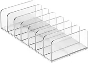 DVD Clear Storage Box, Acrylic Stackable Holder Organizer Tray for Up to 14 Square CDs, Media Display Stand Case for Shelf Countertop, Organization Solution for Kitchen, Bathroom, Cabinet, Movie Rack