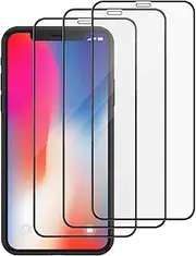 [3 Pack] Screen Protectors for iPhone 11 Pro Screen Protector/iPhone Xs Screen Protector, Tempered Glass Screen Protector, Full Hard Scratch Resistant Bumper Protective Screen Protector